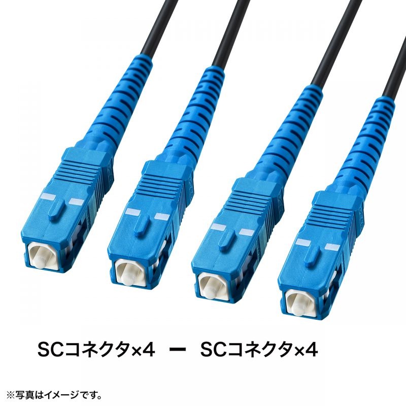 防水ロバスト光ファイバケーブル(マルチ50μmOM3/4芯/両端SC×4/20m)【HKB-OM3SCSCWPRB-20】