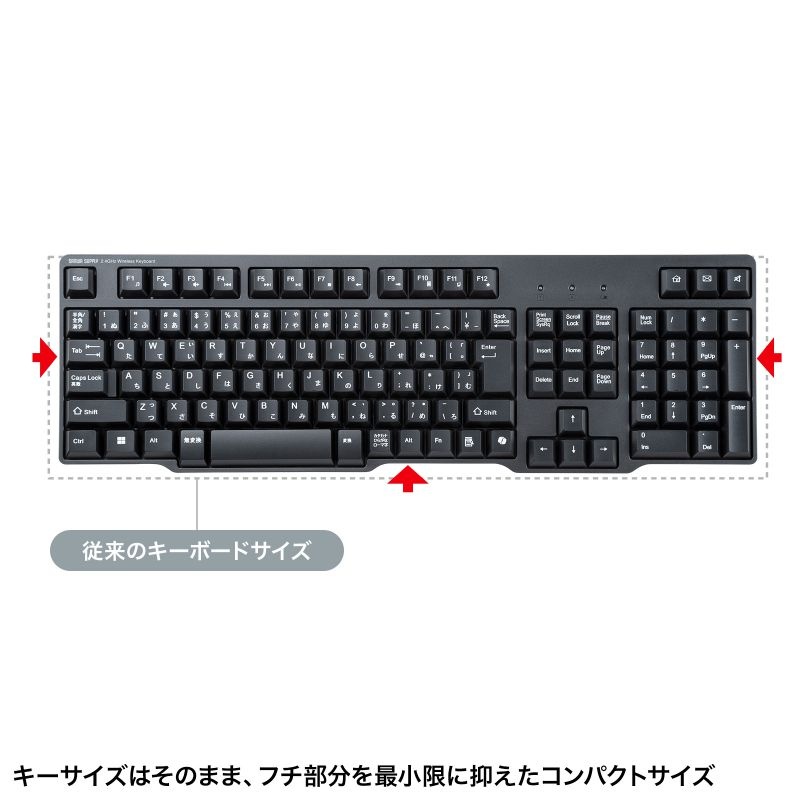 静音マウス付ワイヤレスキーボード【SKB-WL40CSETBK】
