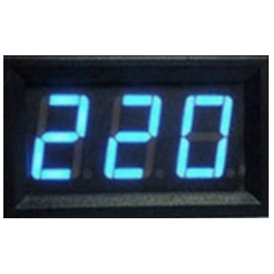 AC 70-500V LEDデジタル電圧計 ブルー【ACV-500blue】