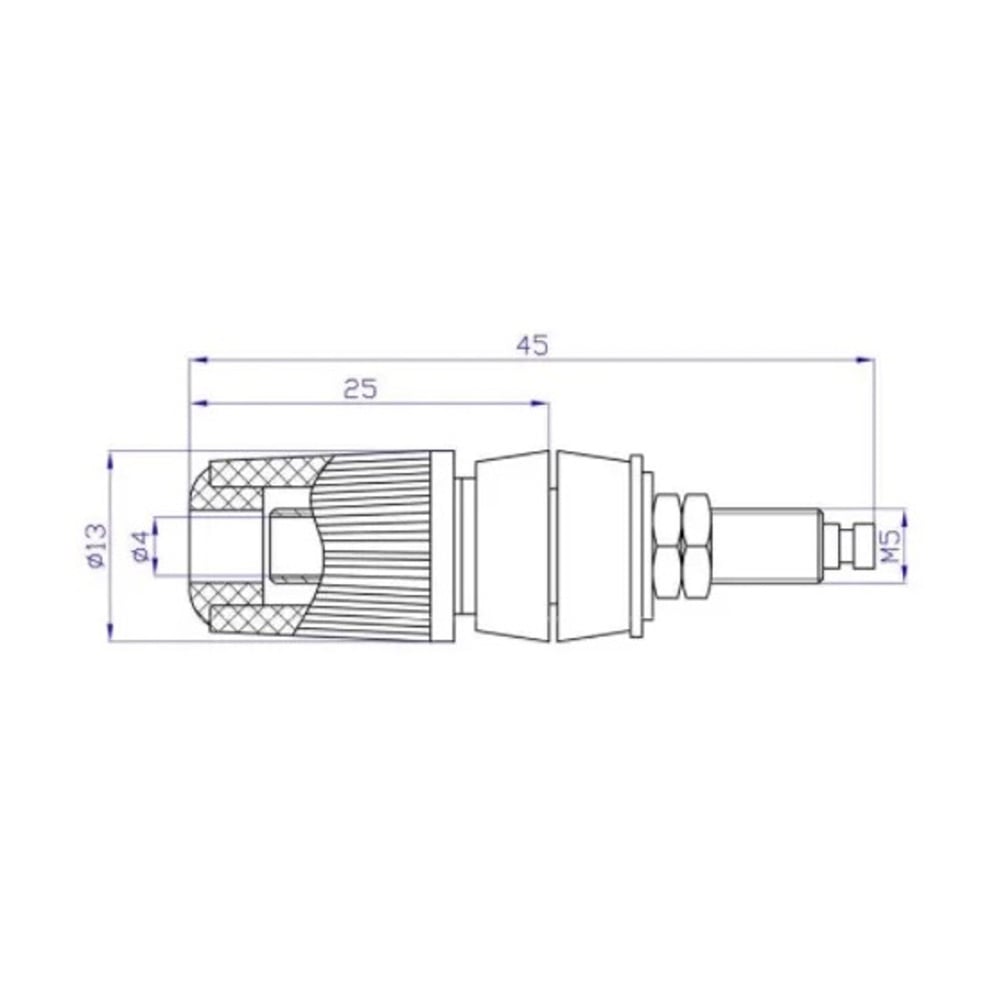 バインディングポスト レッド(全長48mm)【BP-02R2】
