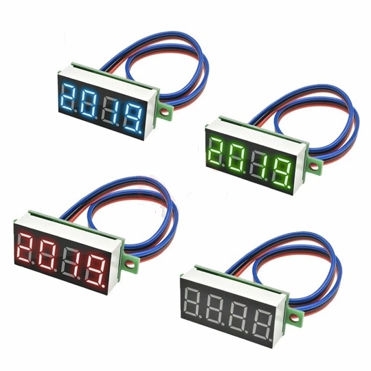 LEDデジタル電圧計 ブルー(100V用)【DCV4-100blue】
