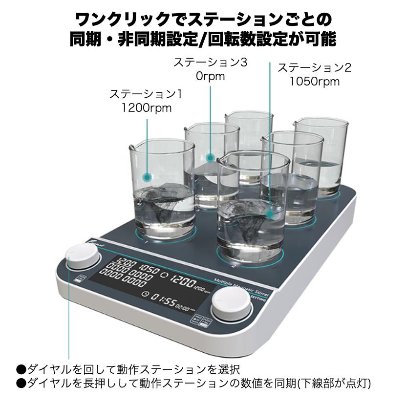 マグネチックスターラー(6口)【JMMS6Pro】
