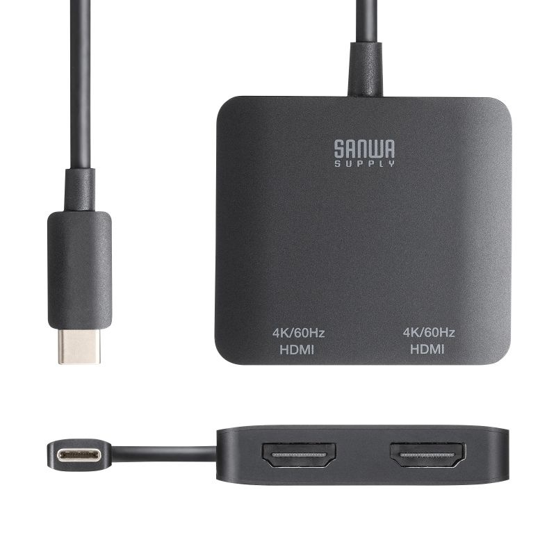 USB Type C-HDMI変換アダプタ(2ポート/4K対応)	【AD-ALCMST2HD2】