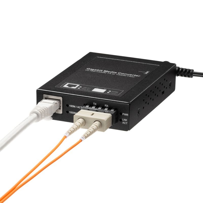 光メディアコンバータ(ギガビット、ブリッジ、マルチモード)【LAN-EC212CB】