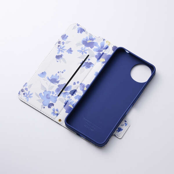 AQUOS wish5 ソフトレザーケース 薄型 磁石付 フラワーズ【PM-S251PLFUJNV】