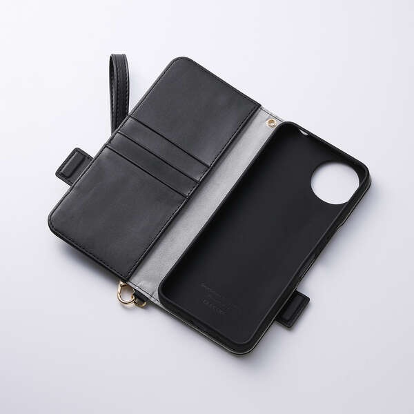 AQUOS wish5 ソフトレザーケース 磁石付 耐衝撃 ハンドストラップ付【PM-S251PLFY4BK】