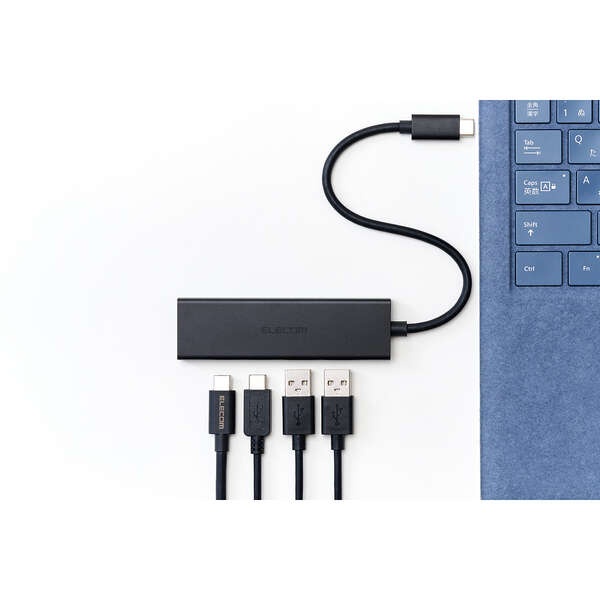 USB Type-C(TM) 4ポート USB 10Gbpsハブ(USB PD対応)【U3HC-H042PBK】