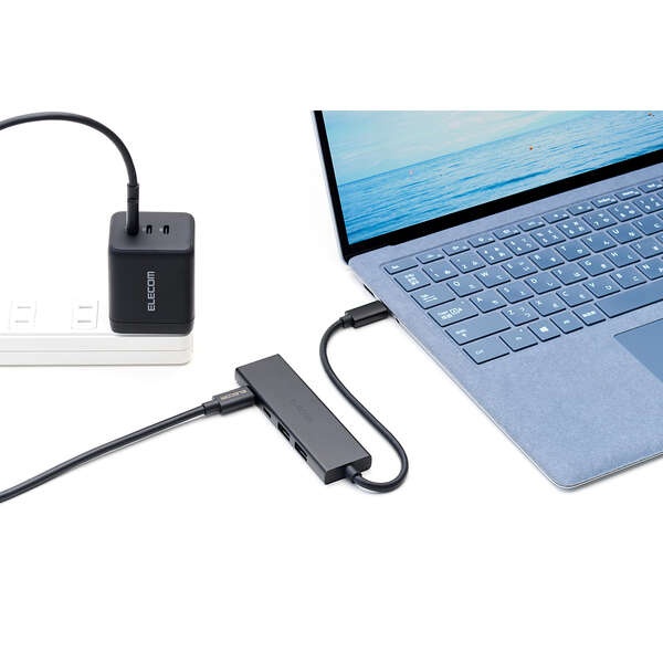 USB Type-C(TM) 4ポート USB 10Gbpsハブ(USB PD対応)【U3HC-H042PBK】