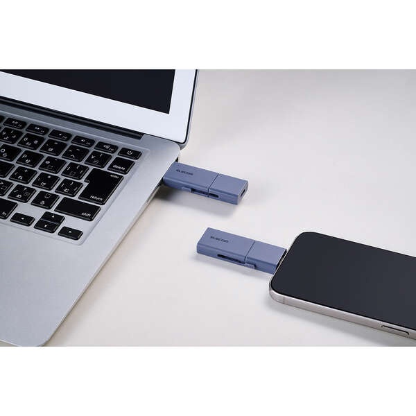 スライド式 USB 5Gbps Type-C(TM)/USB-A メモリ【MF-WSAU3064GBU】