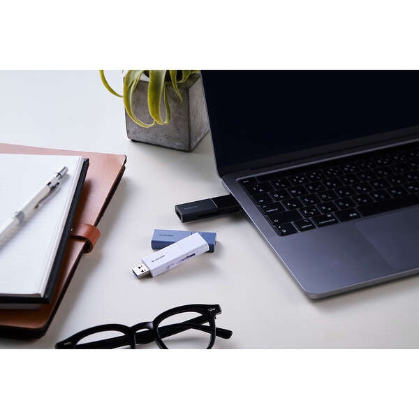 スライド式 USB 5Gbps Type-C(TM)/USB-A メモリ【MF-WSAU3064GWH】