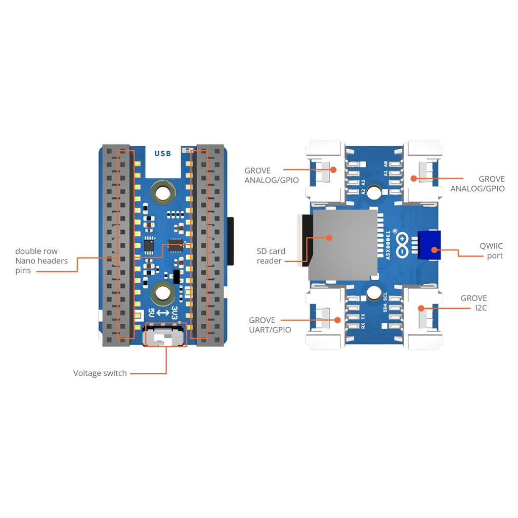 Arduino Nanoコネクタキャリア【ARDUINO-ASX00061】