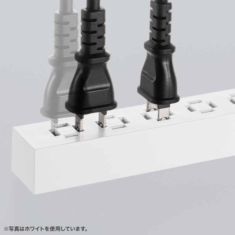 スリムタップ(AC6個口・A1＋C1・PD33W) 3m・ブラック【TAP-SLIM6UC-3BK】