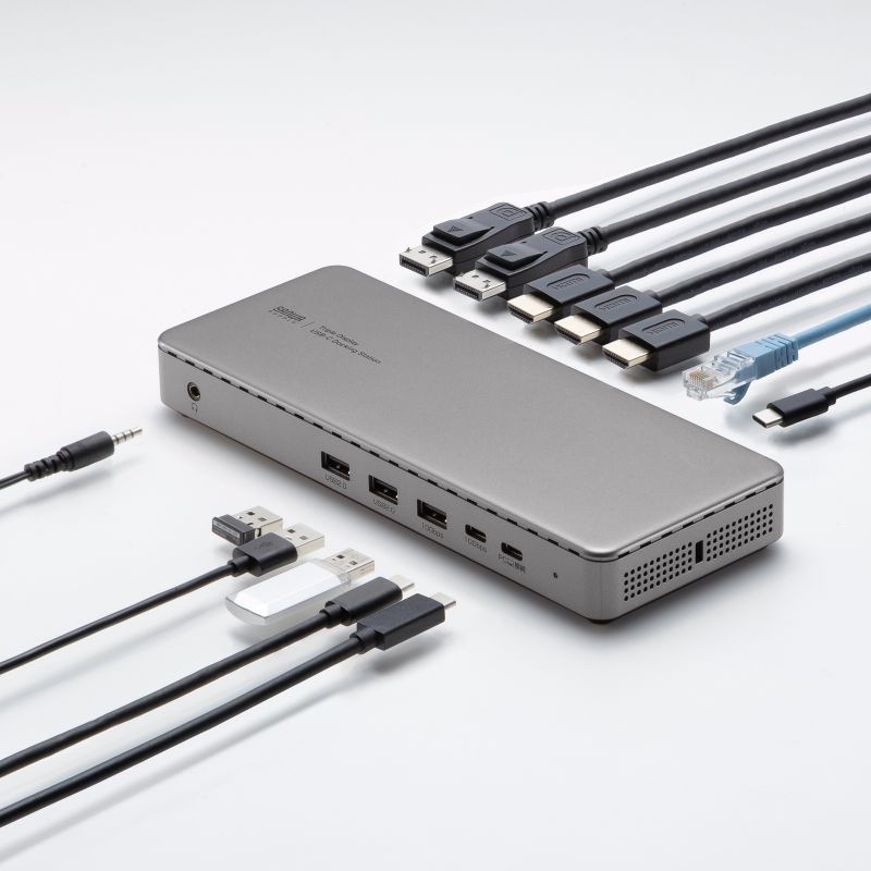 ドッキングステーション(HDMI/DisplayPort・4K×3画面出力対応)【USB-CVDK20】