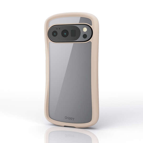 Google Pixel 10/Google Pixel 10 Pro/Grippy/フレームカラー/ストラップホールシート付/ベージュ【PM-P252GRPFCBE】