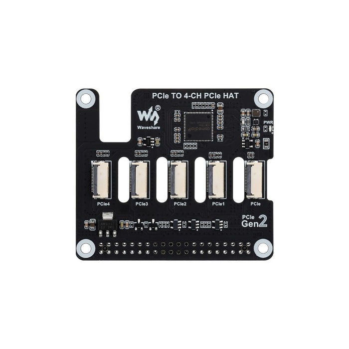 Waveshare Raspberry Pi 5用PCIe - 4ch PCIe FFC拡張HAT【WAVESHARE-31527】