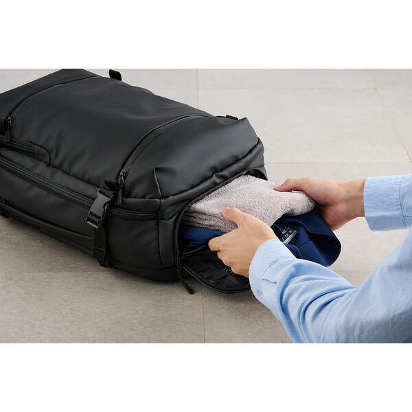 バッグパック/シューズ収納/180度 オープンメイン気室/15.6インチ/ブラック【BM-BPTR01BK】
