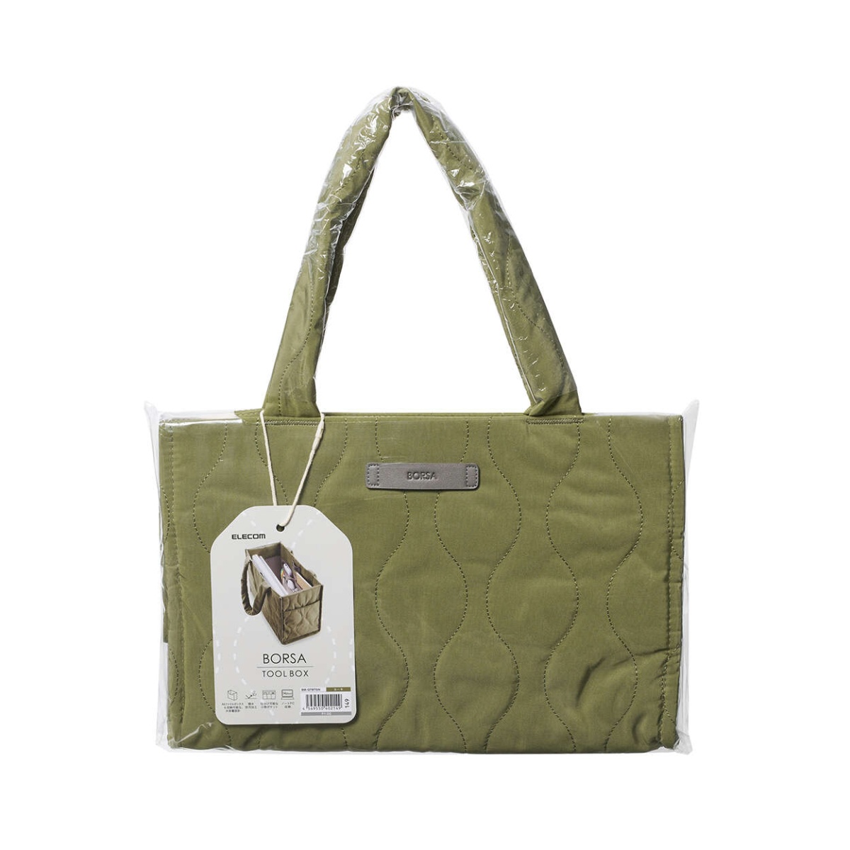 トートバッグ/キルティング/オニオンスティッチ/カーキ【BM-QTBTGN】