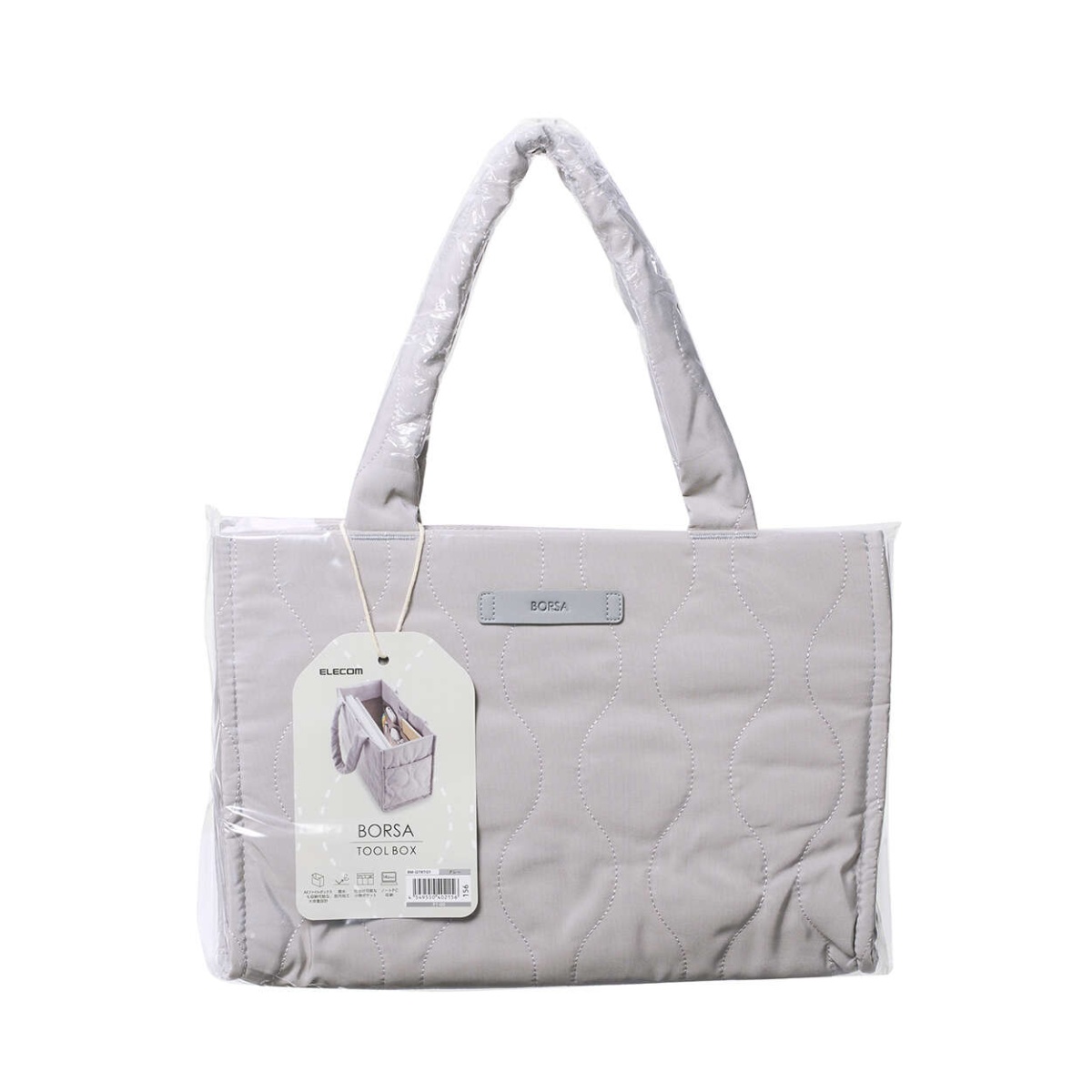 トートバッグ/キルティング/オニオンスティッチ/グレー【BM-QTBTGY】