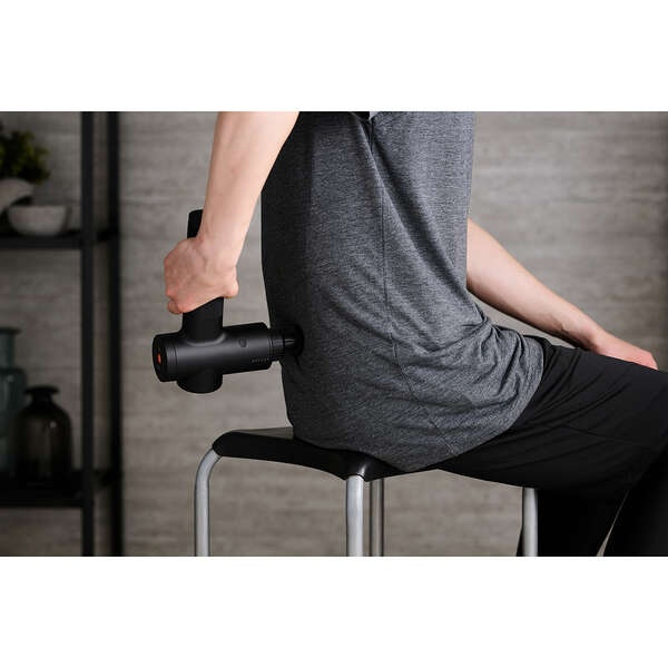 リフレッシュガン/ECLEAR/ハイパワーモデル/スマートスピードモード搭載/6段階強さ調整/ストローク12mm/アタッチメント4種付属/ブラック【HCR-GN04BK】