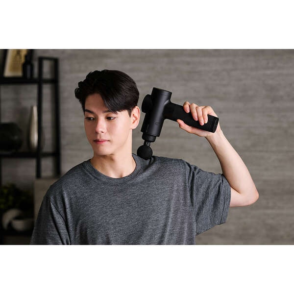 リフレッシュガン/ECLEAR/ハイパワーモデル/スマートスピードモード搭載/6段階強さ調整/ストローク12mm/アタッチメント4種付属/ブラック【HCR-GN04BK】