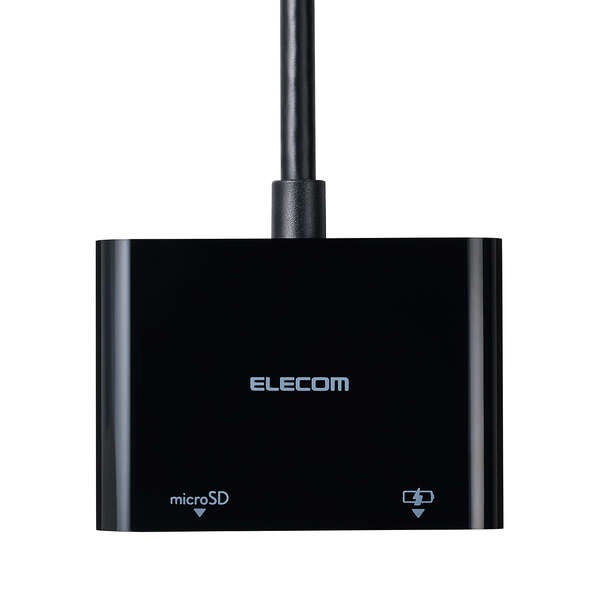 メモリリーダ/USB Type-Cコネクタ/USB 5Gbps/SD+microSD用/Power Delivery対応/最大入力100W/ケーブル長12cm/ブラック【MR3C-C20PBK】