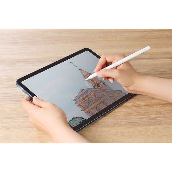 タッチペン/充電式/iPad専用/ワイヤレス充電/パームリジェクション対応/傾き検知/磁気吸着/USB-C充電/急速充電/交換ペン先付属/ホワイト【P-TPACSTAP11WH】