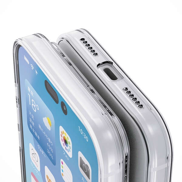 iPhone 17 Pro Max/ソフトケース/極限/メタルステッカー付/クリア【PM-A25DUCTKCR】