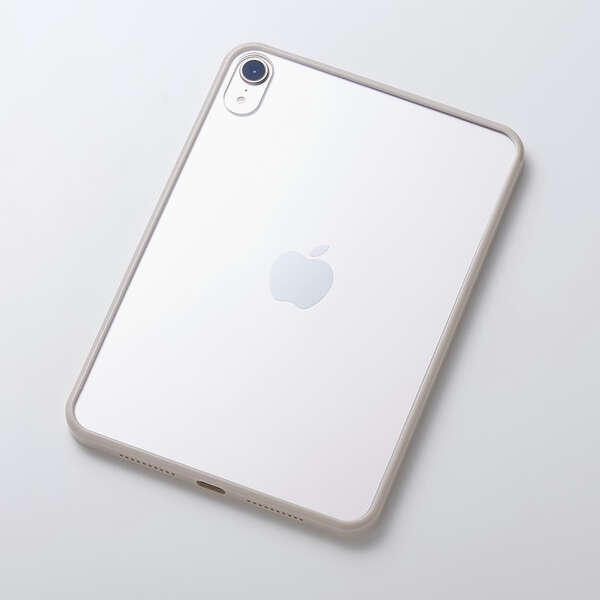 8.3インチiPad mini(A17 Pro)/クリアケース/背面クリア/軽量/カラーエッジ/グレージュ【TB-A25STSLOGB】