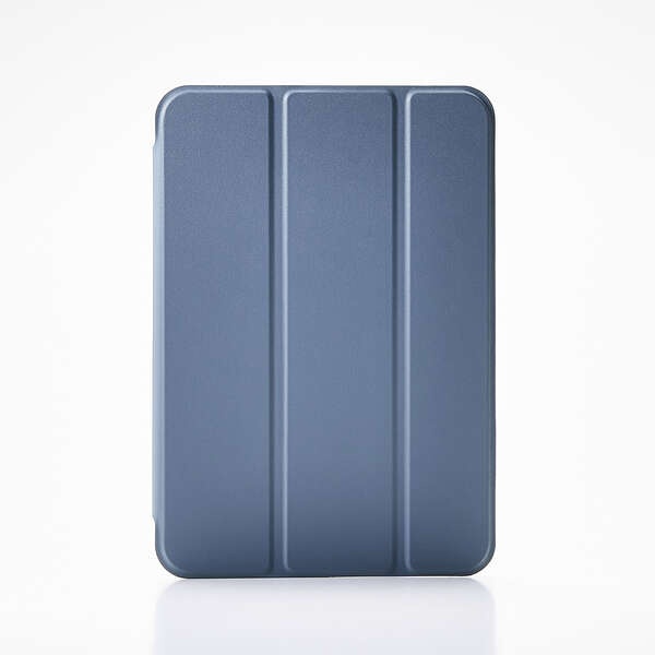 8.3インチiPad mini(A17 Pro)/フラップケース/薄型軽量/背面クリア/2アングル/スリープ対応/ブルーグレー【TB-A25SWVBG】