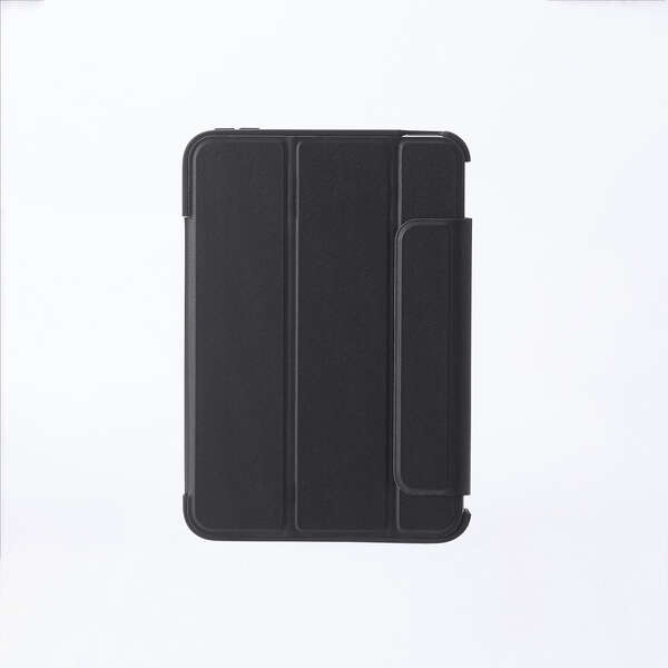 8.3インチiPad mini(A17 Pro)/フラップケース/薄型軽量/背面クリア/フレームカラー/ブラック【TB-A25SWVFCBK】