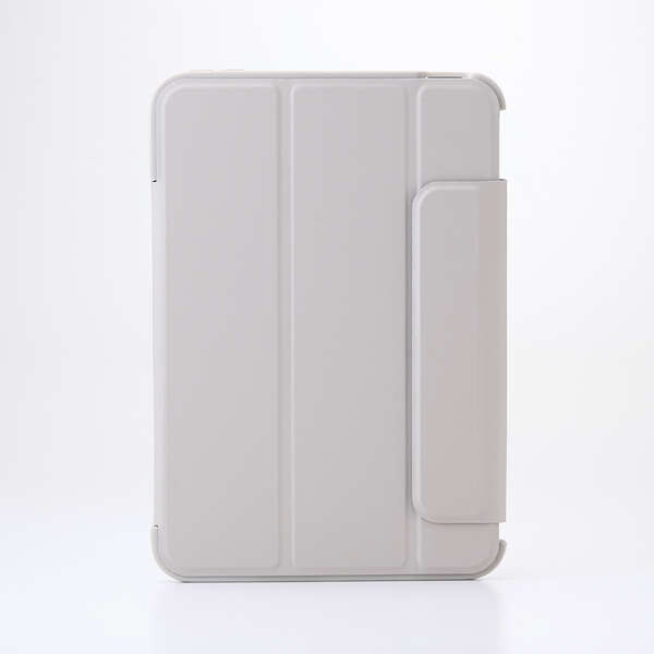 8.3インチiPad mini(A17 Pro)/フラップケース/薄型軽量/背面クリア/フレームカラー/グレージュ【TB-A25SWVFCGB】