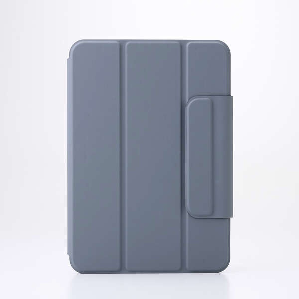 8.3インチiPad mini(A17 Pro)/フラップケース/超薄型/ソフトレザー/マグネット装着/スリープ対応/ブルーグレー【TB-A25SWVPF2BG】
