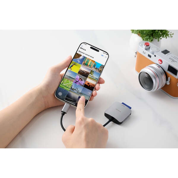 メモリリーダ/USB Type-Cコネクタ/USB 5Gbps/UHS-ll/SD+microSD用/ケーブル長15cm/シルバー【MR3C-C21SV】