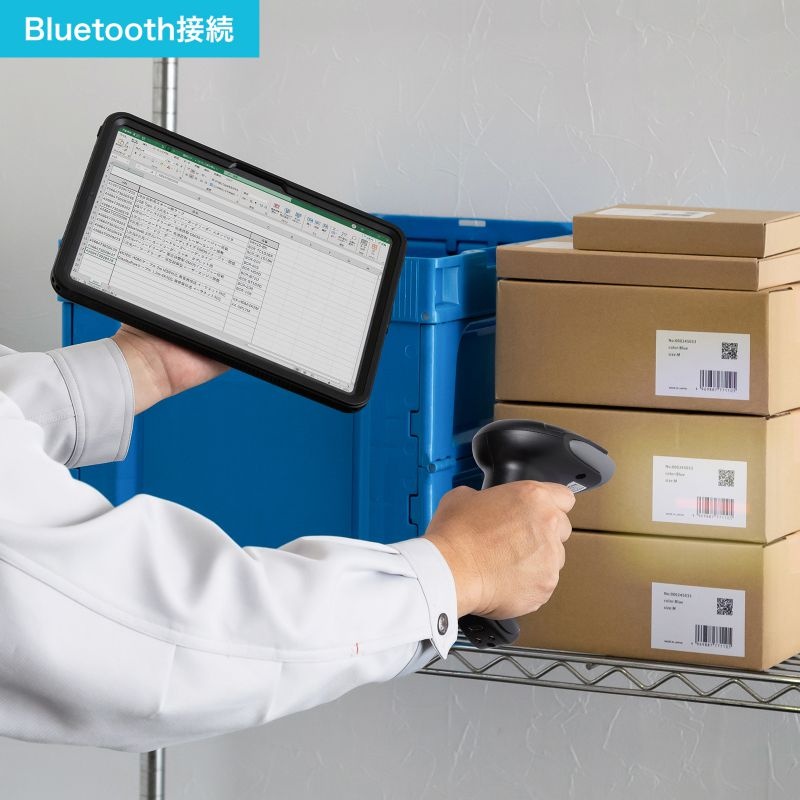 ワイヤレス2次元バーコードリーダー(充電クレードル付き)【BCR-BT2D15】