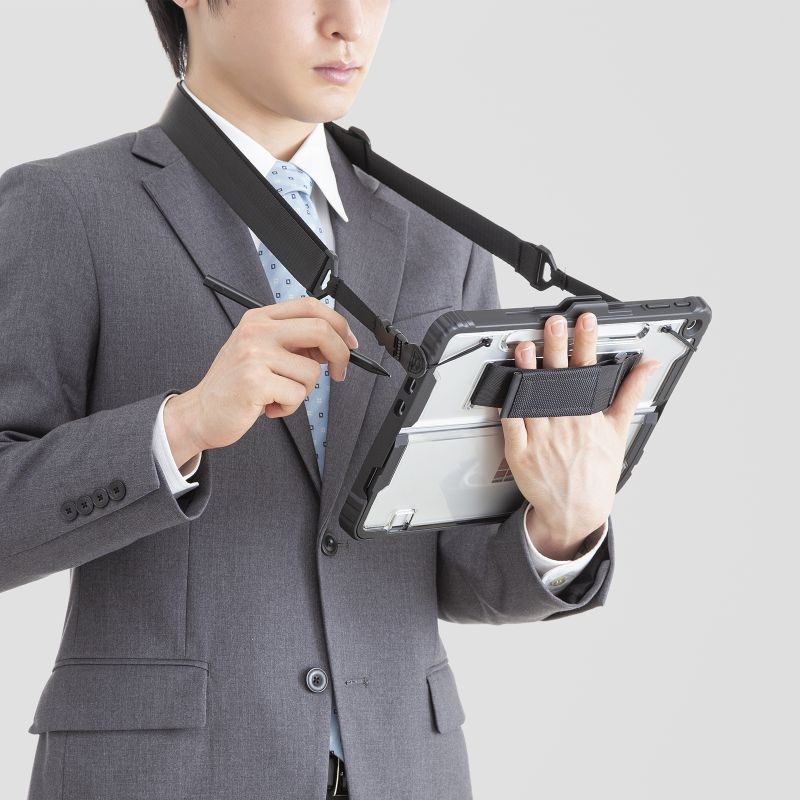 Microsoft Surface Pro 12インチ用耐衝撃ケース(ショルダーベルト付き)【PDA-SF13BK】