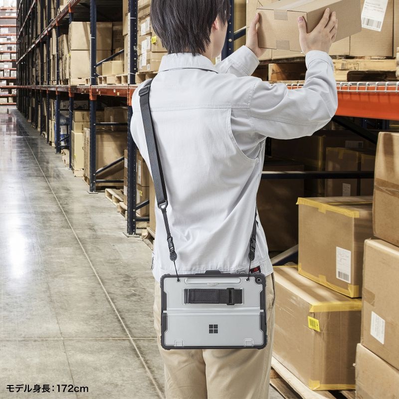 Microsoft Surface Pro 12インチ用耐衝撃ケース(ショルダーベルト付き)【PDA-SF13BK】