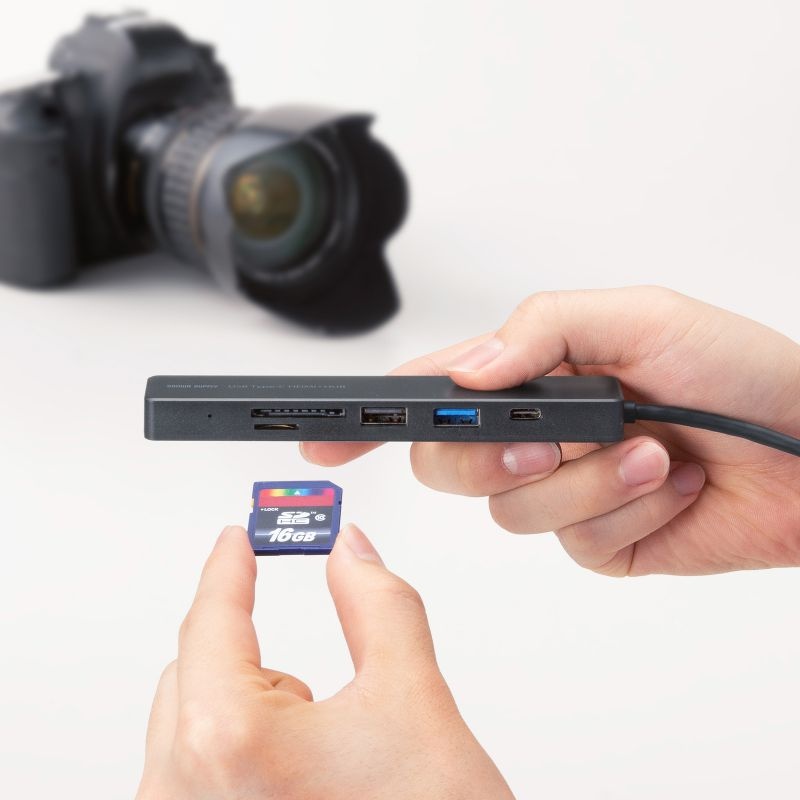 HDMIポート付 USB Type-Cドッキングハブ【USB-5TCHC26BK】
