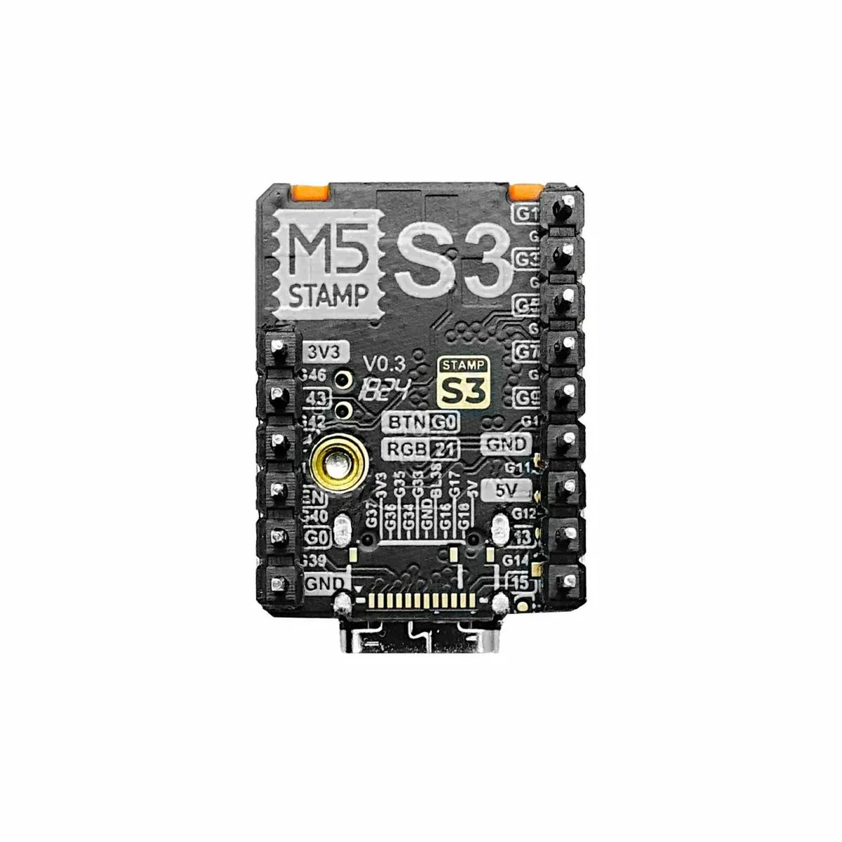 M5StampS3A (2.54mmピッチピンヘッダ実装済)【M5STACK-S007-PIN254-V033】