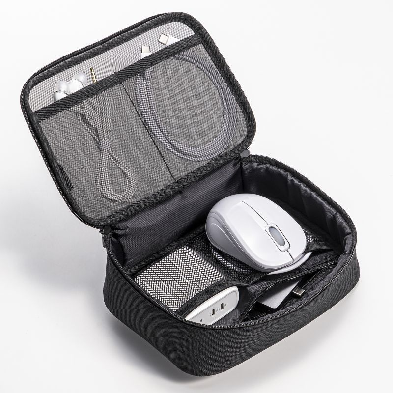 メッシュガジェットケース(W190×D65×H130mm)【IN-MSBOX1BK】