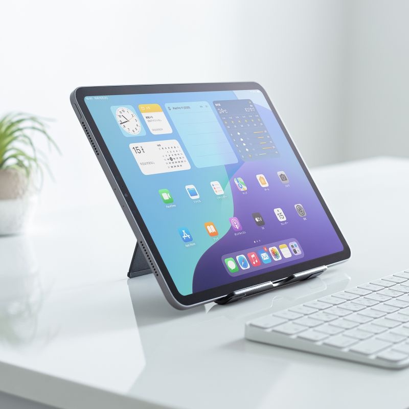 タブレット用アルミスタンド(ブラック)【PDA-STN35BK】