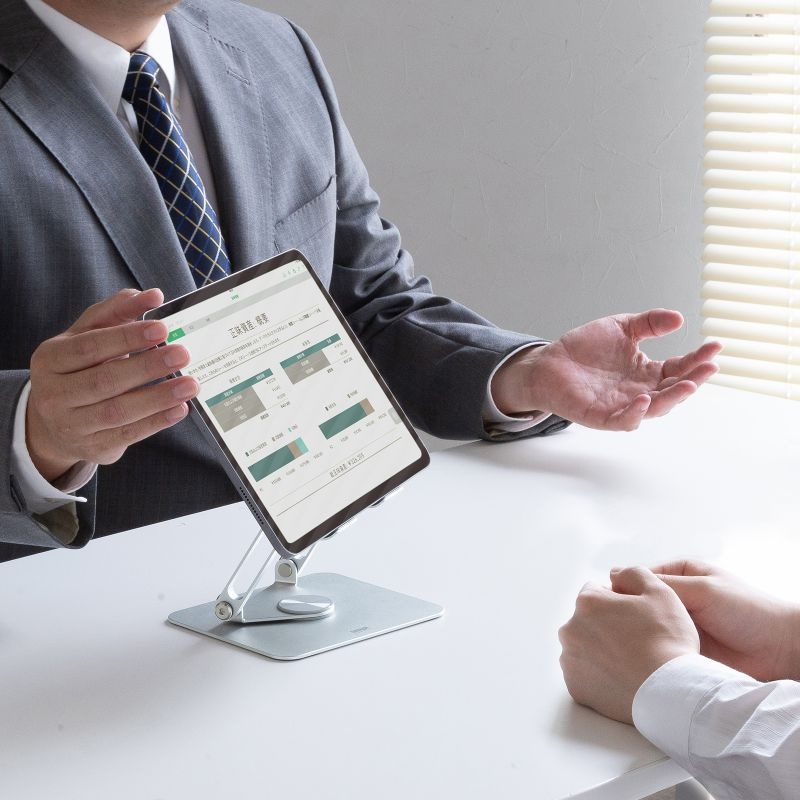 タブレットスタンド(回転式・アルミ製)【PDA-STN87S】