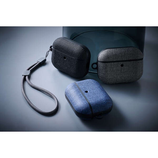 AirPods Pro 3対応/ファブリックケース/ストラップ付/ブラック【AVA-AP07CCBK】