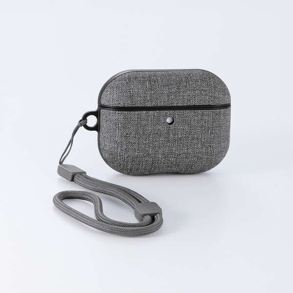 AirPods Pro 3対応/ファブリックケース/ストラップ付/グレー【AVA-AP07CCGY】