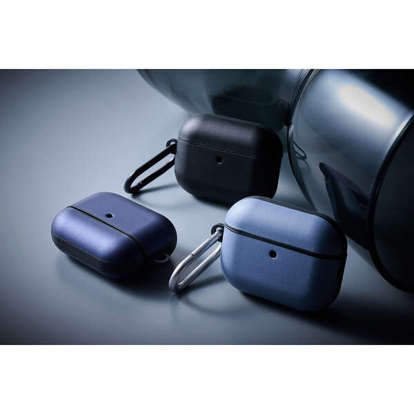 AirPods Pro 3対応/ソフトレザーケース/カラビナ付き/ブルーグレー【AVA-AP07PLCBG】