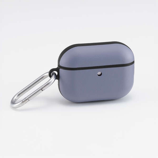AirPods Pro 3対応/ソフトレザーケース/カラビナ付き/ブルーグレー【AVA-AP07PLCBG】