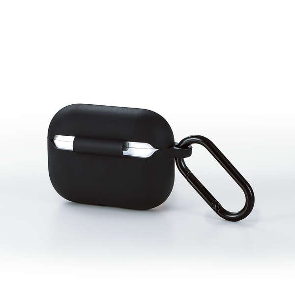 AirPods Pro 3対応/シリコンケース/カラビナ付/ブラック【AVA-AP07SCBK】