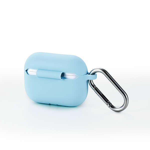 AirPods Pro 3対応/シリコンケース/カラビナ付/ブルー【AVA-AP07SCBU】