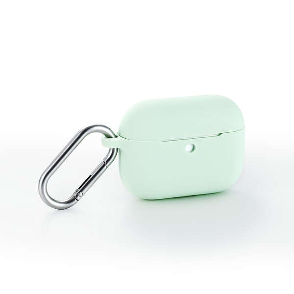 AirPods Pro 3対応/シリコンケース/カラビナ付/グリーン【AVA-AP07SCGN】