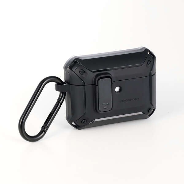 AirPods Pro 3対応/ZEROSHOCK Lockケース/カラビナ付/マットブラック【AVA-AP07ZEROLB2】