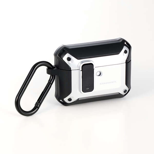 AirPods Pro 3対応/ZEROSHOCK Lockケース/カラビナ付/シルバー【AVA-AP07ZEROLSV】